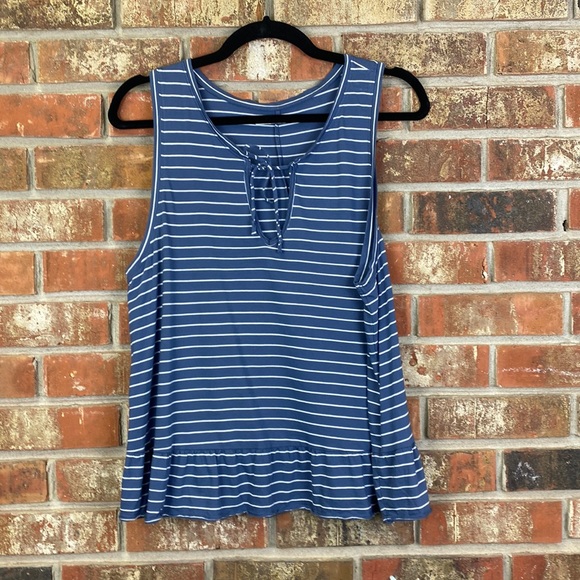 ABECROMBIE & FITCH Blue Striped Tank Top Girls Large - Picture 1 of 5